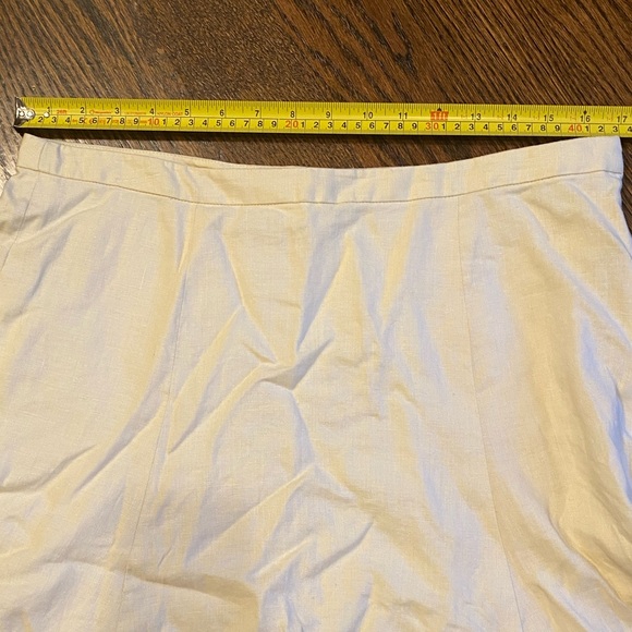 J.Crew size 12 linen skirt, cream with white red and pink accents with sequins - Picture 6 of 7